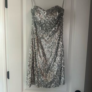 Alberto Makali Elegant Silver Dress